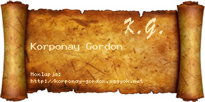 Korponay Gordon névjegykártya